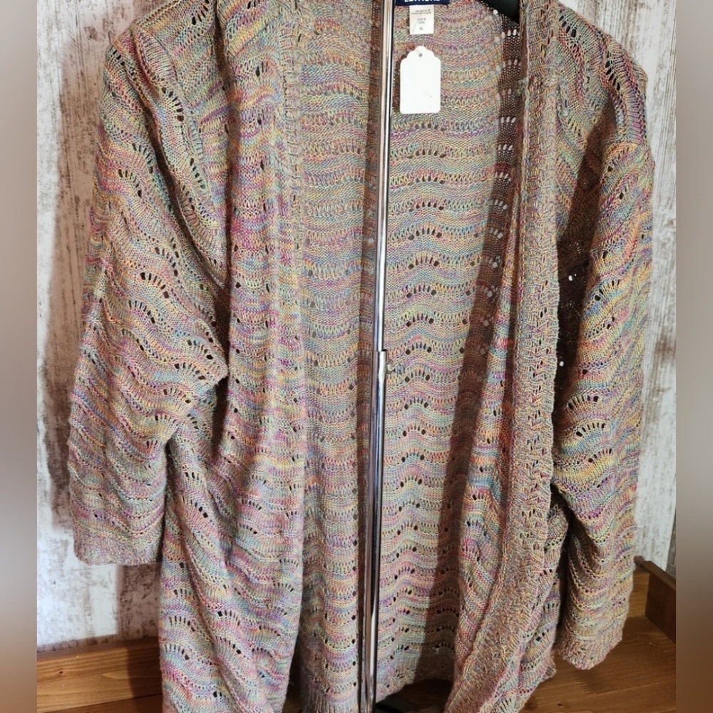 Basic Editions Multicolor Cardigan Sweater Rainbow